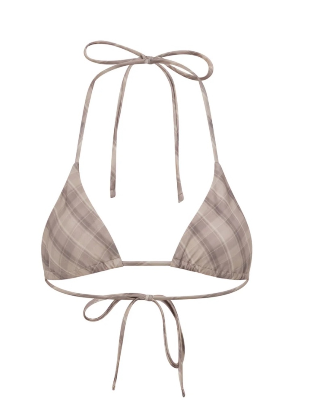 CMNTY GRDN Eva Plaid Bikini Top Mushroom NWT Size M